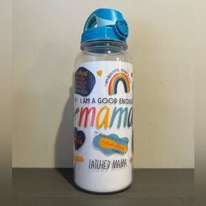 Latched Mama Inspirational Water Bottle with Blue Nalgene Lid